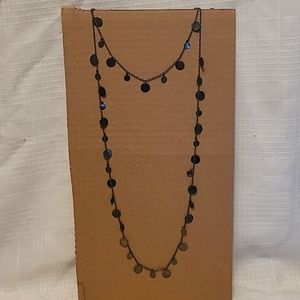 Black Disc Choker & Long Length Necklace